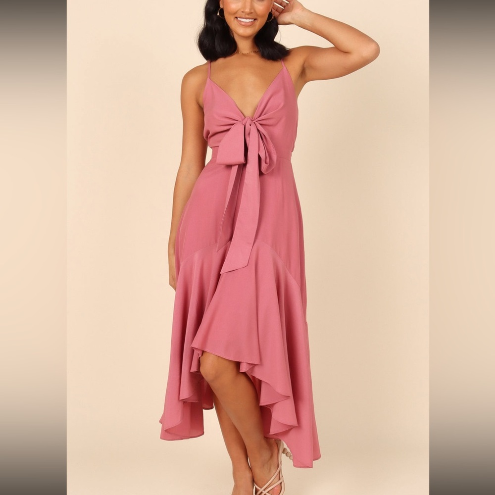 Elegant Pink High Low Dress